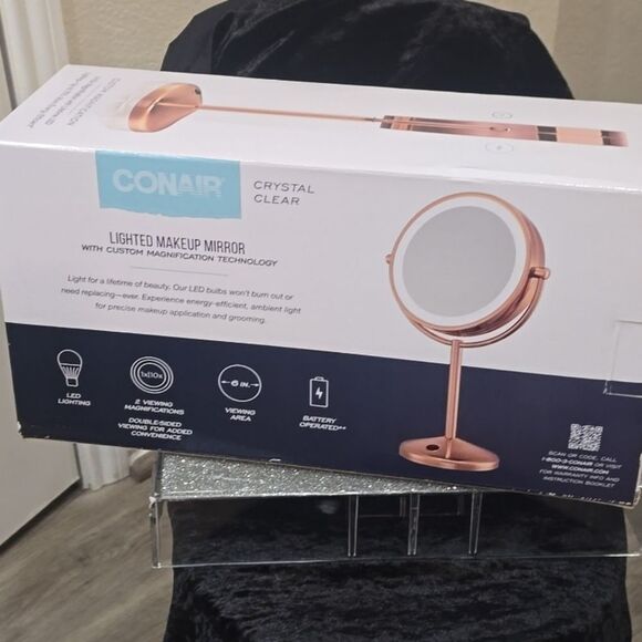 Conair Rose Gold Vanity LED Double-Sided 1X/10X Magnification Mirror - Picture 11 of 11